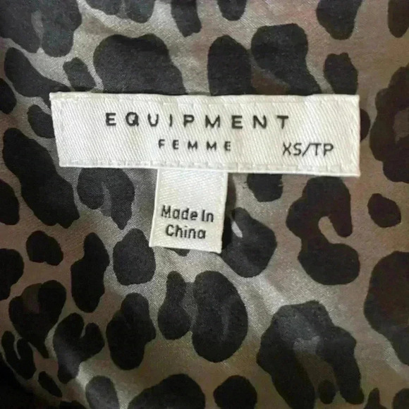 Equipment Femme Womens sz XS Boleyn Gray
Black Leopard Print Silk Blouse NWOT - Picture 10 of 10